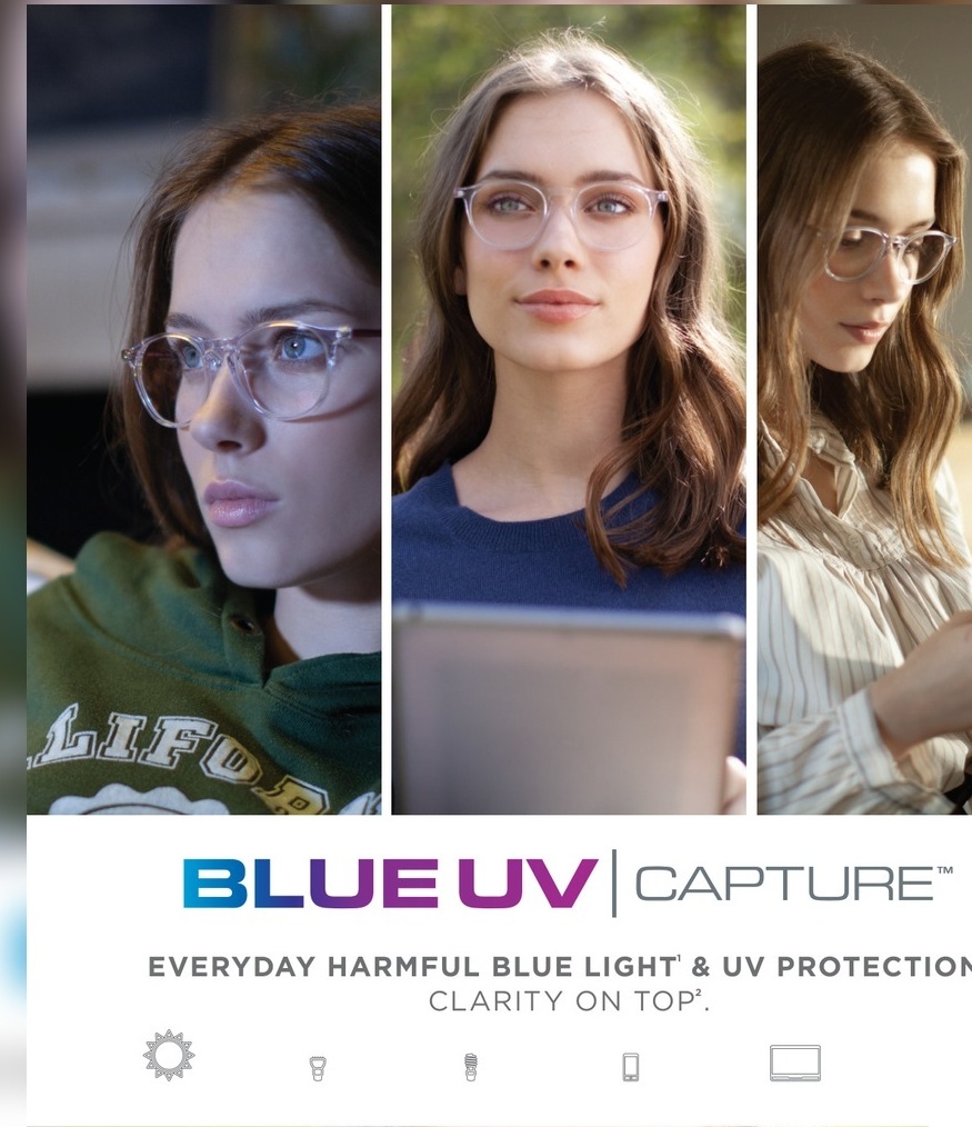 Официален Blue UV Capture визуал за Essilor лещи с Crizal покритие